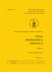 Folia onomastica Croatica