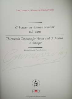 13. koncert za violinu i orkestar u A-duru : klavirski izvadak = Thirteenth concerto for violin and orchestra in A major : piano reduction